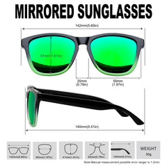 KANASTAL Polarized Sunglasses for Women, Classic Square Mens Sun Glasses, Lightweight Shades for Womens Outdoor 100% UV400 Protection Driving Fishing Golf Outdoor Activities