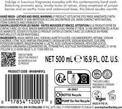 Baylis & Harding Signature Vetiver, Cedar & Lemongrass Anti-Bacterial Hand Wash 500ml | Natural Oils | Kills 99.9% of Bacteria | Woody & Aromatic Fragrance | Vegan