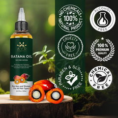 AVD Organics Batana Oil for Hair | 100% Pure & Natural batana oil for Hair, Skin moisturizer, Eyebrows | Ideal for Men & Women - 120ML