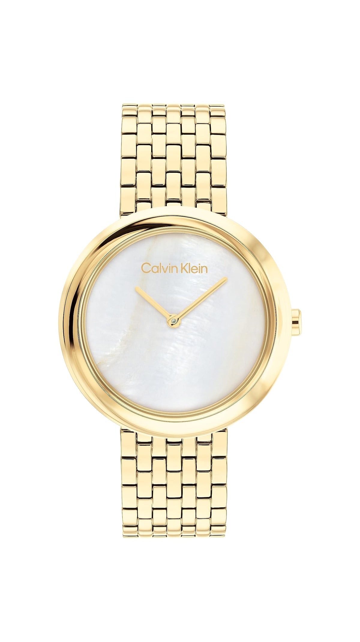 Calvin Klein TWISTED BEZEL Women's Watch, Analog - White/Gold