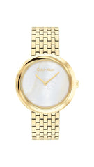 Calvin Klein TWISTED BEZEL Women's Watch, Analog - White/Gold