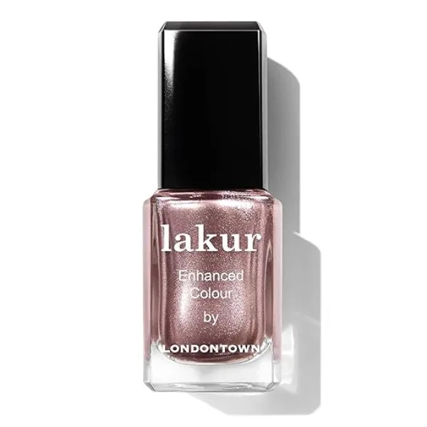 LONDONTOWN lakur Nail Polish Chip Resistant, Non Toxic, Conditions & Hydrates Nails Shimmery Metallic, Kissed by Rose Gold, .40 fl oz