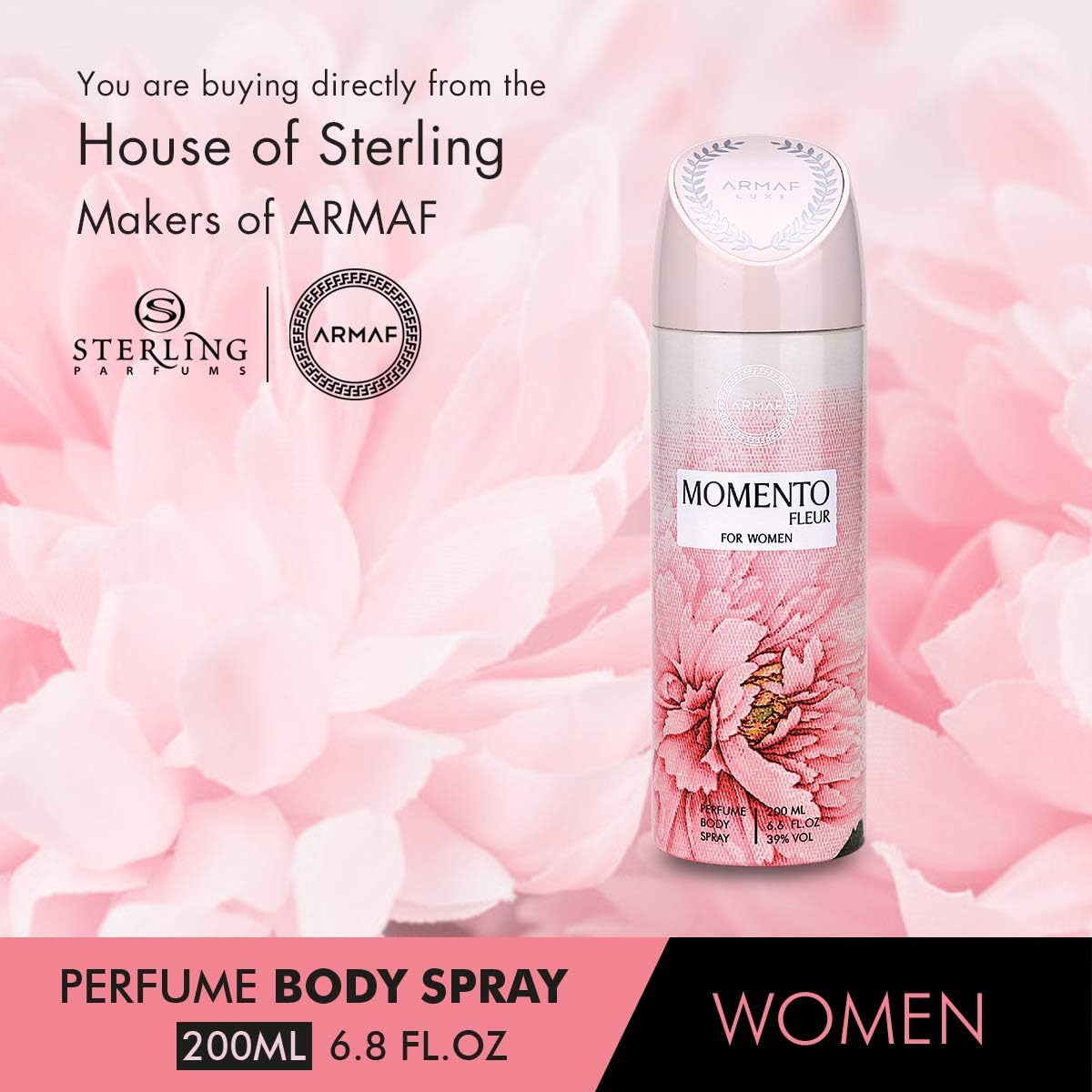 Momento Fleur for Women, Perfume Body Spray, Deodorant For Her - 200ml (PACK OF 6) By ARMAF, From The House of Sterling