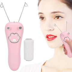 CENXI Electric Facial threading Hair Remover, Electric Cotton Thread Epilator for Women, Automatic Threader Machine Epilator for Fine Hairs on Face, Chin, Upper Lip, Arms (PINK)