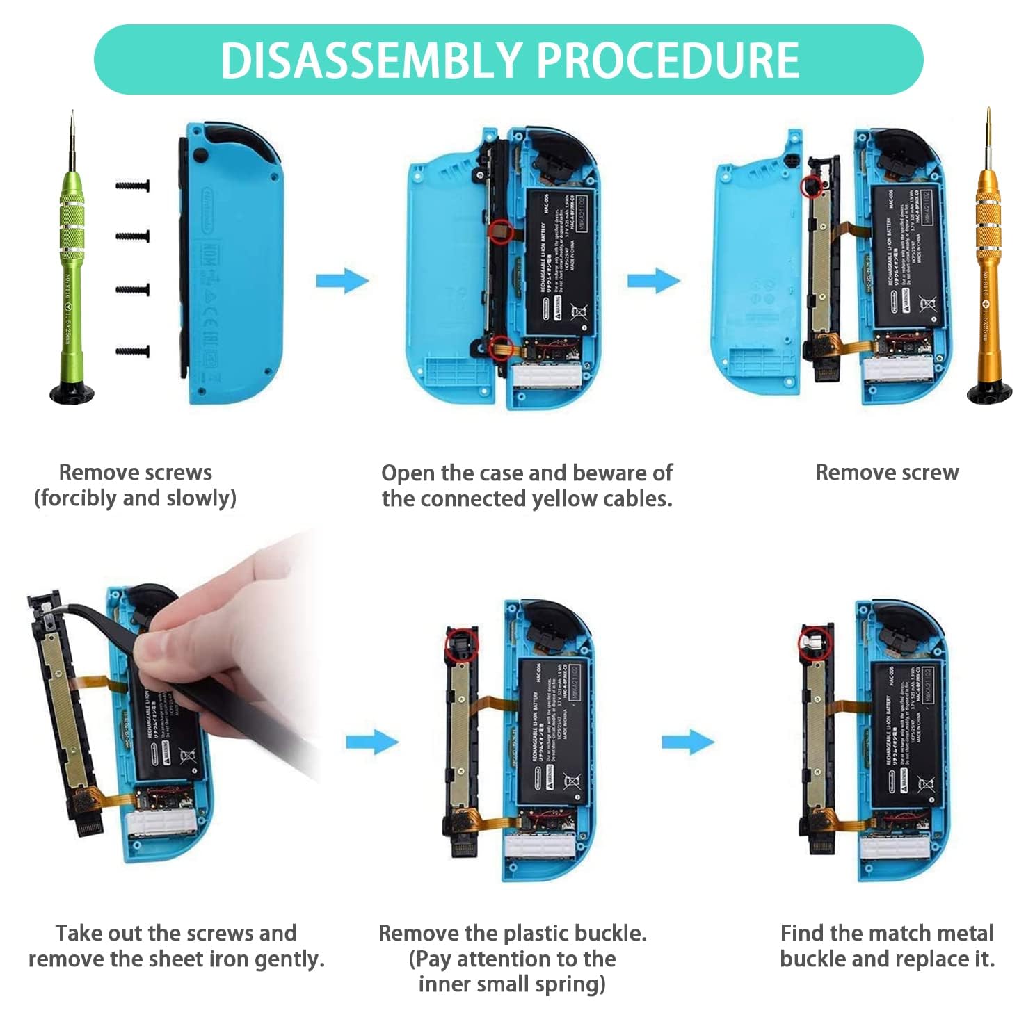 Joystick Replacement Repair Kit for Joycon, 32PCS Joystick Parts for Fix Drift Nintendo Switch JoyCon Controller/Switch Lite, Replacement Left Right Analog Thumb Stick