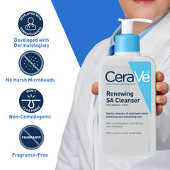 CeraVe Salicylic Acid Cleanser | 16 Ounce | Renewing Exfoliating Face Wash With Vitamin D for Normal Skin | Fragrance Free