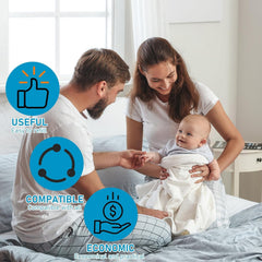 6-Pack Eco-Friendly Nappy Bin Refill Bags, Compatible with Tommee Tippee Twist & Click, Simplee Sangenic, Tec, and Baby AngelCare Nappy Diaper Bin Liner Pails Disposal Systems (Blue)