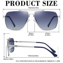 KANASTAL Polarized Sunglasses for Men Women, Large Memory Metal Frame Lightweight Sun Glasses 100% UV400 Protection Shades for Driving
