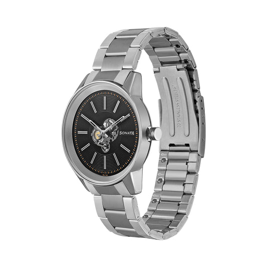 Sonata Black Dial Analog watch For Men-NR7133SM01