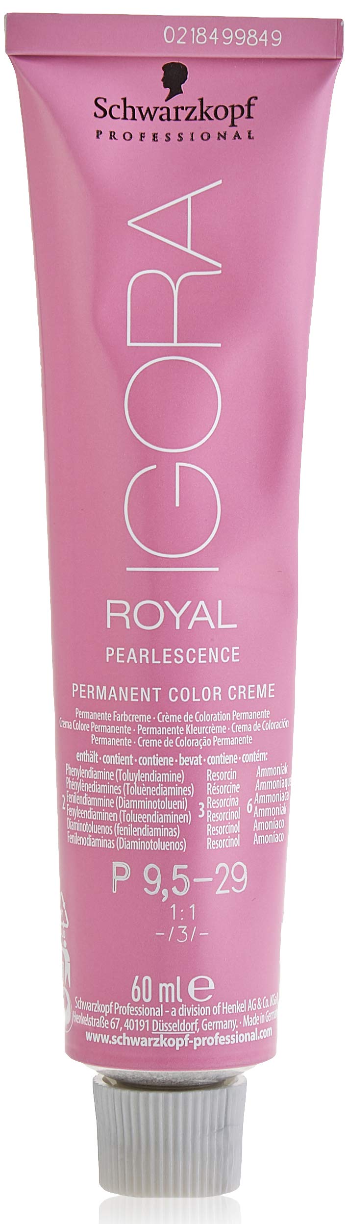 Schwarzkopf Professional Igora Royal Pearlescence Hair Colour Cream, No. 9.5-29 Pastel Lavender, 0.0749 kg