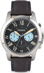 Fossil Men's Grant 44mm Brown Calfskin Band Steel Case Quartz Watch