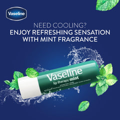 Vaseline Lip Therapy Mint, Lip Balm With Pure Jelly & Mint Extracts For Soft & Hydrated Lips| Nourishes & Protects Lips| Non-greasy Lip Moisturizer for Naturally Tinted Lips| 4.8 gm