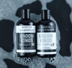 Groom Kings - Biotin, Coconut Repair Shampoo for Hair Growth | Sulfate-Free | Thickening Hair Loss Shampoo Treatment | Regrowth Shampoo for Dry Normal Oily & Color Treated Hair | As Featured in GQ |