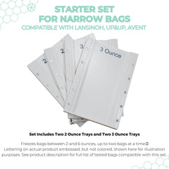 Good Latch Trays Magnetic Breastmilk Freeze Flat - Breastpump Accessory to Freeze Breast Milk Storage Bags Flat - (for Lansinoh, Up&Up, & Avent, Starter Set (2-6oz))
