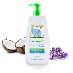 Mamaearth Gentle Cleansing Baby Shampoo for Infants & Kids | With Natural Coconut-Based Cleansers | Tear-Free, pH-Balanced, Dermatologically Tested, Toxin-Free, Hypoallergenic | 400 ml