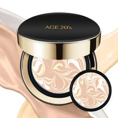 AGE20'S Signature Essence Pact SPF 50+ Pack of 2 13 Ivory Cream Foundation, Dewy Finish, Natural Coverage Korean Cushion Foundation