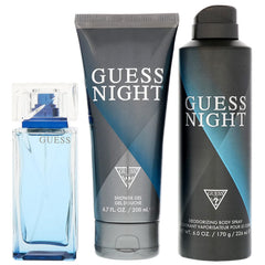 GUESS Night Men's Eau de Toilette Perfume, 100 ml + 200 ml Shower gel + 226 ml Body Spray Set