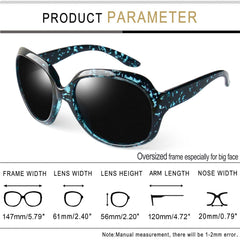 Joopin Polarized Sunglasses for Women, Ladies Big Frame Polarized Eyewear UV400 Protection Driving Fishing - Blue Dot/Black