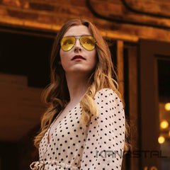 KANASTAL Polarized Sunglasses for Women and Men, Metal Frame Sun Glasses Retro Shades for Mens Driving Outdoor Military Style 100% UV400 Protection