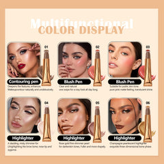 DAGEDA Blush Beauty Women Wand, Matte Liquid Cheek Blusher, Smooth Creamy Liquid Blush Stick with Soft Cushion Applicator, Waterproof Blendable Natural Face Blush Makeup Pen, 0.53oz (#02)