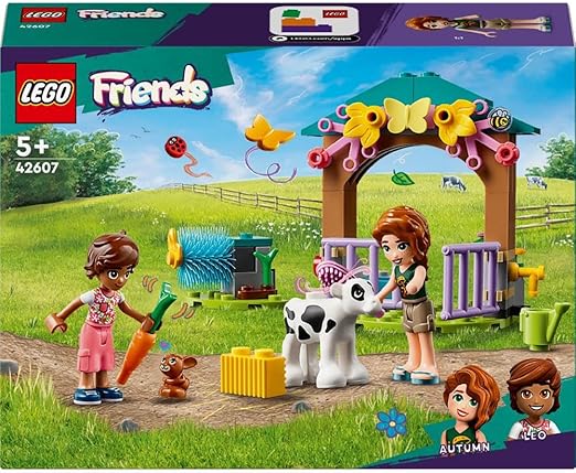 LEGO Friends Autumn’s Baby Cow Shed, Farm Animal Toy Playset for 5 Plus Year Old Girls, Boys & Kids, with 2 Mini-Doll Characters, Calf and Bunny Rabit Figures 42607