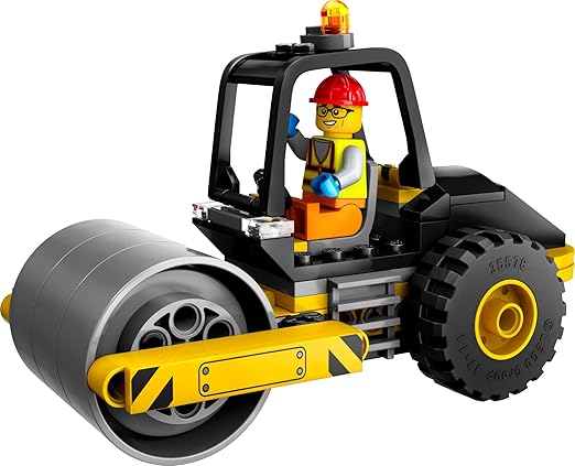 LEGO City Construction Steamroller Toy Playset, Fun Gift, Construction Toy Set for Kids Aged 5 Years Old Plus, Model Truck with a Worker Minifigure, Imaginative Play for Boys and Girls, 60401