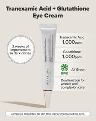 Mary&May Tranexamic Acid + Glutathione Eye Cream, Tranexamic Acid 1.05 Fl Oz / 30ml | Reduces Dark Cireles in the Eye, Improve Uneven Skin Tone | EWG Green