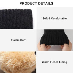 BananaHome Thermal Winter Gloves Fleece Lining Touch Screen Knit Stretchy Warm Gloves Cold Weather Gloves for Running Cycling Riding for Men Women - Grey