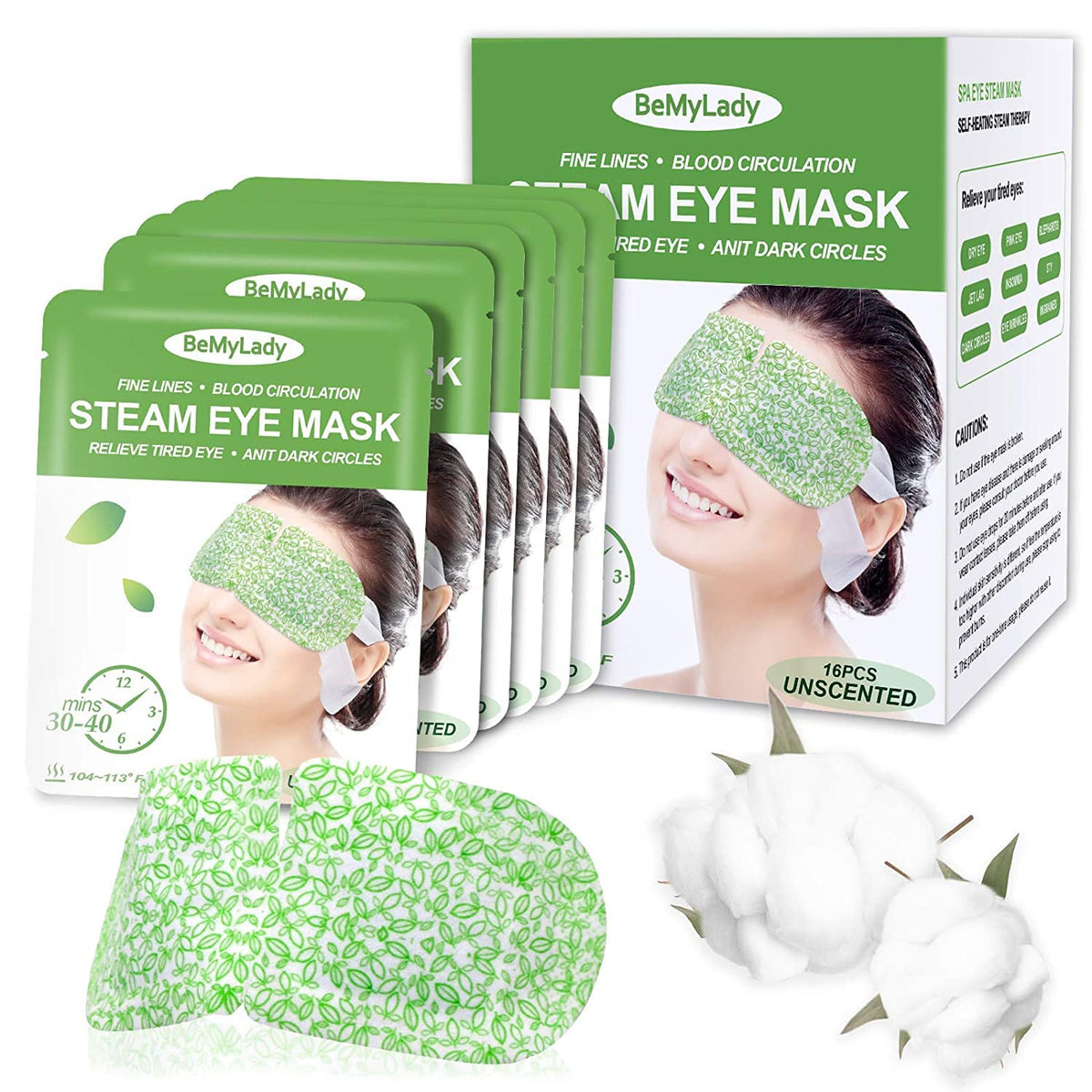 Steam Eye Mask 16 Packs Heated Eye Mask for Dark Circles and Puffiness Disposable Soothing Headache Relief, Steam Sleep Mask for Puffy Eyes, Skincare, Hydrating and Relieve eye fatigue (Unscented)