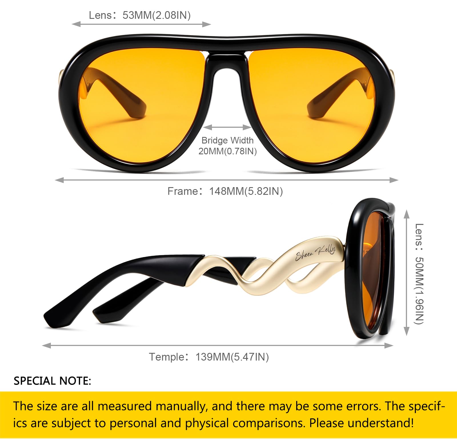 Oversized Trendy Polarized Pilot Sunglasses for Women Men Retro Oval Flat Top Frame Curved Metal Designer Eyewear