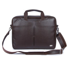 K London 15.6 Inches Faux Leather Men Women Unisex Laptop Shoulder Messenger Office Bag (1810_drk_brn)