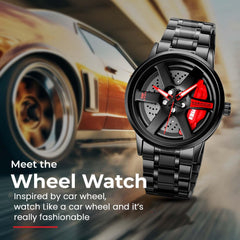 SKMEI Men's Watch New Wheels Rolling Creative Fashion Che Youhui League Fans Butterfly Double Snap Gift Wristwatch - 1787 - RED
