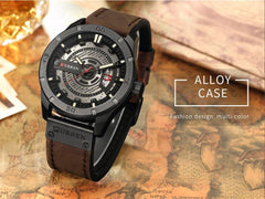 Men's Military Sports Business Casual Fashion Watches Date Quartz Watch Casual Leather Men's Wrist Watches 8301 - multi