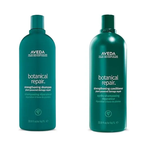 Aveda Botanical Repair Strengthening Shampoo & Conditioner Set  Strengthens & Repairs Damaged Hair Helps Prevent Breakage Bond Building Silicone Free Liter Size