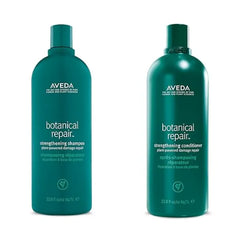 Aveda Botanical Repair Strengthening Shampoo & Conditioner Set  Strengthens & Repairs Damaged Hair Helps Prevent Breakage Bond Building Silicone Free Liter Size