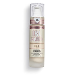 Makeup Revolution IRL Filter, Longwear Foundation, Medium to Full Coverage, Matte Finish, 16 Hour Wear, F0.2, Fairest Skin Tones, 23ml