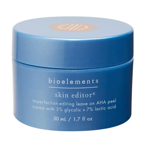 Bioelements Skin Editor, Leave-On AHA Chemical Face Peel Cream for All Skin Types With 3% Glycolic Acid & 7% Lactic Acid, Vegan, Gluten Free, Never Tested on Animals - 1.7 fl oz