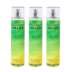 Bath & Body Works Cucumber Melon 3 Pack Fine Fragrance Mist Gift Set - Full Size