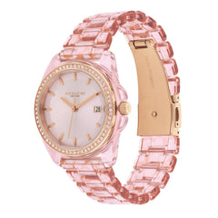COACH WOMEN'S PINK DIAL PINK TRANSPARENT SIG C ACETATE BRACELET WATCH - 14504272