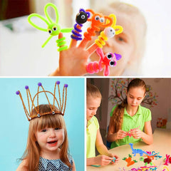 NAWOKEENY 3000+ DIY Craft Kits for Kids, Arts and Crafts Supplies with Storage Box for 3-12 Ages, All in One DIY Crafting Set Includes Wooden Sticks, Round Eyes, Buttons, Colorful Beads etc