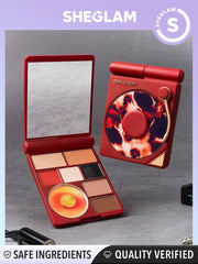 Shiglam Sun-Kissed Reverie Vinyl Pop Eyeshadow Palette 9 Shimmer and Matte Colors in Even Pigment, Soft Blendable Eyeshadows