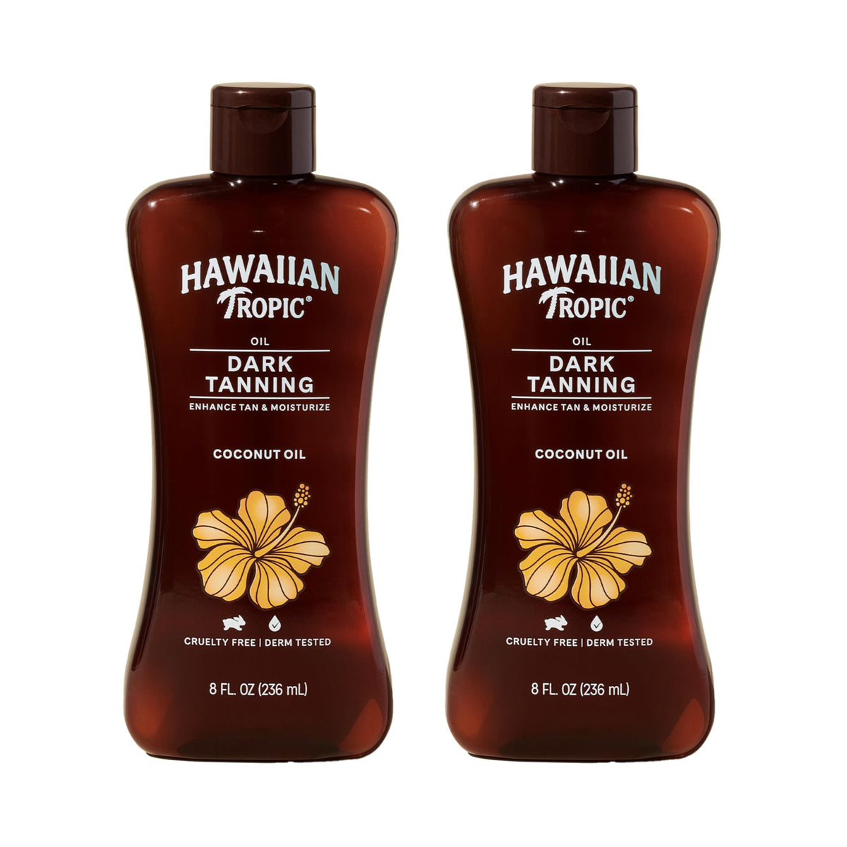 Hawaiian Tropic Dark Tanning Sun Care Moisturizing Oil 8 Ounces, 2 Count (Pack of 1)