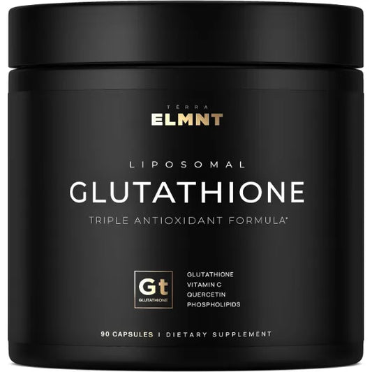 TERRA ELMNT 2150mg Super Liposomal Glutathione Supplement w. Vitamin C, Quercetin & Pure L Glutathione 2000mg Triple Action Formula Glutathione Liposomal Supplement w. Phospholipid Layer - 90 Pills, Non-GMO