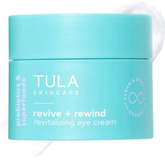 TULA Skin Care Revive & Rewind Revitalizing Eye Cream - Smooth Fine Lines, Dark Circles & Puffiness, 0.5 oz
