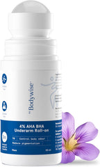 Be Bodywise 4% AHA BHA Underarm Roll on | With 2% Lactic Acid, 1% Mandelic Acid, 1% Salicylic Acid | Prevents Odour, Reduces Pigmentation | For Radiant Underarms | Suitable for Sensitive Skin | 50ml