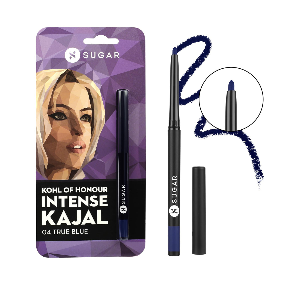 Sugar Cosmetics Kohl of Honor Intense Matte Kajal Pencil | 12+ Hour Wear | Smudge Proof | Paraben Free | 0.25g - 04 True Blue