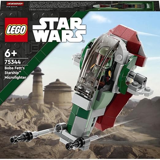 LEGO 75344 Star Wars Boba Fett's Starship Microfighter, Buildable Toy Vehicle with Adjustable Wings and Flick Shooters, The Mandalorian Set for Kids