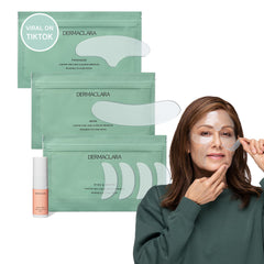 Dermaclara Silicone Fusion Anti-Wrinkle Patches - Reusable Face Treatment Kit for Fine Lines, Pregnancy Safe Skincare - Under Eye, Forehead, Neck Patches