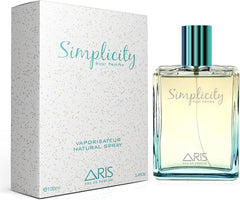 Simplicity by Aris: Eau de Parfum Spray | EDP Women's Fragrance| Cologne for Women | Perfumes for Women | Jasmine and Patchouli Fragrance | Long-lasting Perfume for Women | Travel Size | 100ml