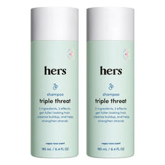 HERS Triple Threat Thickening Shampoo – Biotin, Saw Palmetto & Pumpkin Seed Oil for Thicker, Stronger Hair & Reduced Shedding - 6.4oz (Pack of 2)